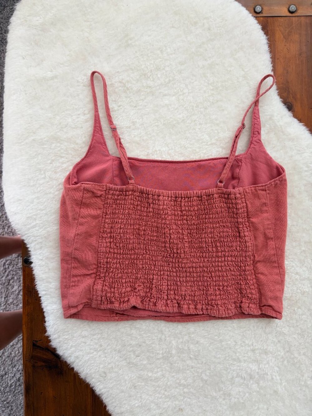 Abercrombie & Fitch Linen Blend Crop top / tank, terracotta / clay, size S - Picture 2 of 4